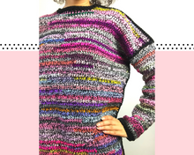 Load image into Gallery viewer, Example - a scrap yarn sweater crochet pattern
