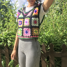 Load image into Gallery viewer, Invested granny square vest crochet pattern by HG Designs Crochet #HGDesignsCrochet 
