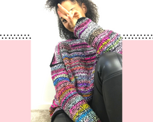 Load image into Gallery viewer, Example - a scrap yarn sweater crochet pattern
